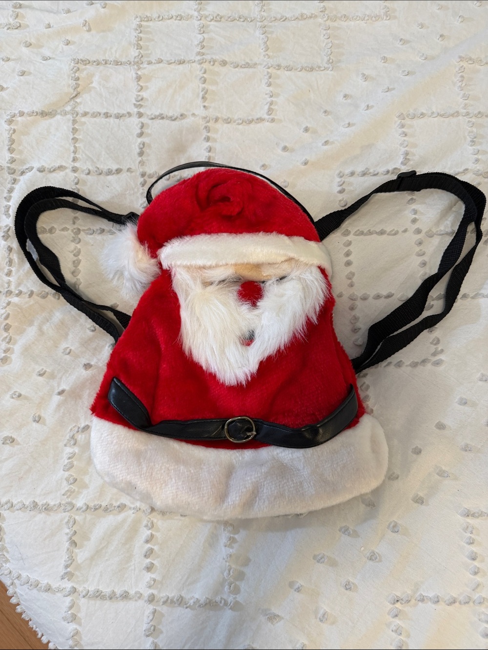 Festive Santa Plush Kids Backpack - Red and White